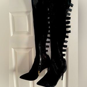 Worn once cut out back thigh high boots